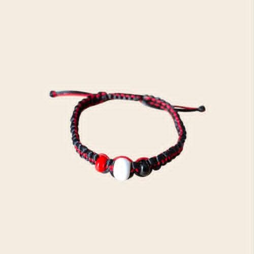 Bracelet en macramé réglable 3 perles